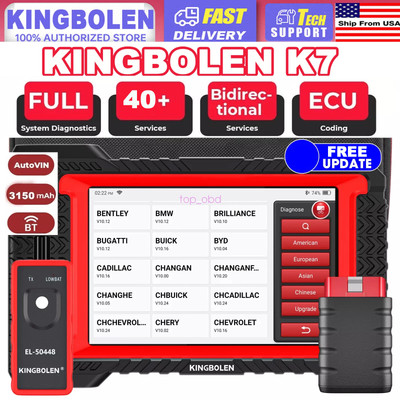 2026 KINGBOLEN K7 Car OBD2 Scanner Full System Diagnostic Tool ECU Key Coding