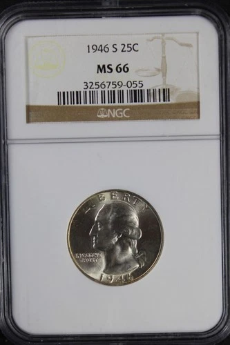 1946-S Washington Quarter NGC MS66