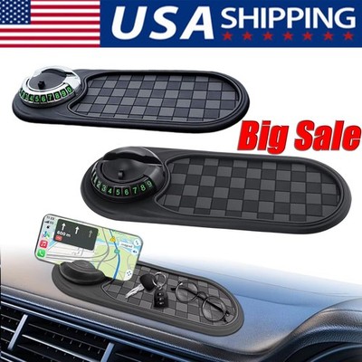 Multifunction Car Dashboard Anti-Slip Mat Auto Phone Holder & Parking Number