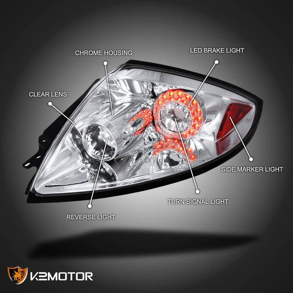 Fits 2006-2011 Mitsubishi Eclipse Clear LED Tail Lights Brake Lamps Left+Right - Image 3 of 4