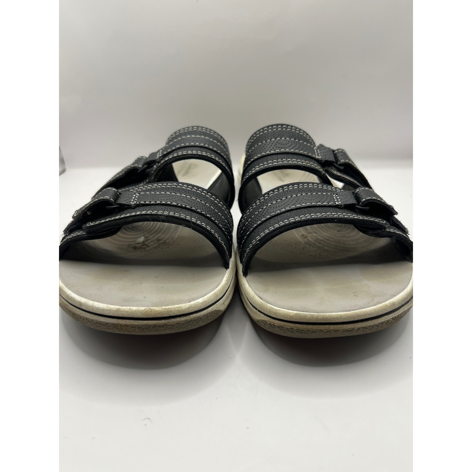 Clarks Cloudsteppers Black Adjustable Strap Slide… - image 4