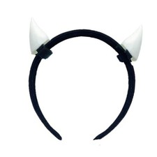 Women Headband with 3D Devil Horns 3d Lightweight Devil Horns Headband S White