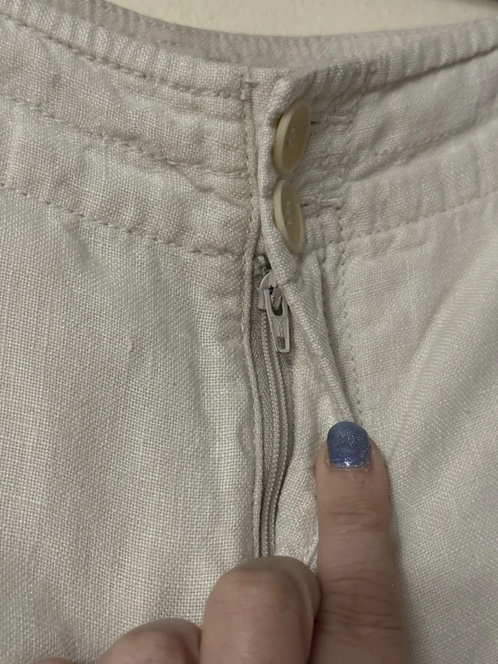 Pantalones Eileen Fisher Off-White, talla PM (¿medium petite?), 100% lino irlandés Foto 4 de 4