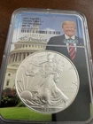 2021 American Silver Eagle, NGC MS-70, Heraldic Eagle T-1, FDI, Trump Core
