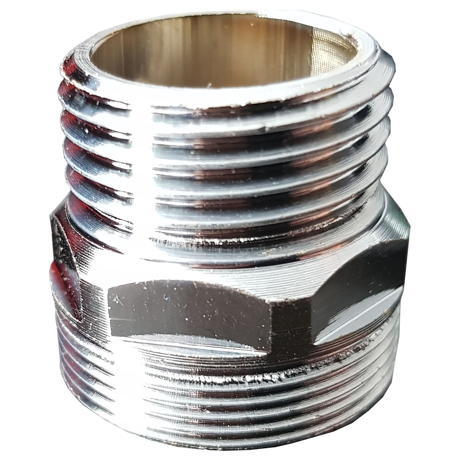1/2 Inch Male BSP x M24 Male Adaptor Nipple Chrome Brass