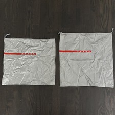 PRADA 2 Dust Cover Bag Shoes/Handbag Drawstring Metallic PVC