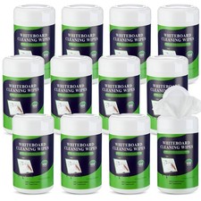 12 Pack Dry Erase Wipes 1200 Pcs Whiteboard Cleaning Wipes Wet Whiteboard Cle...