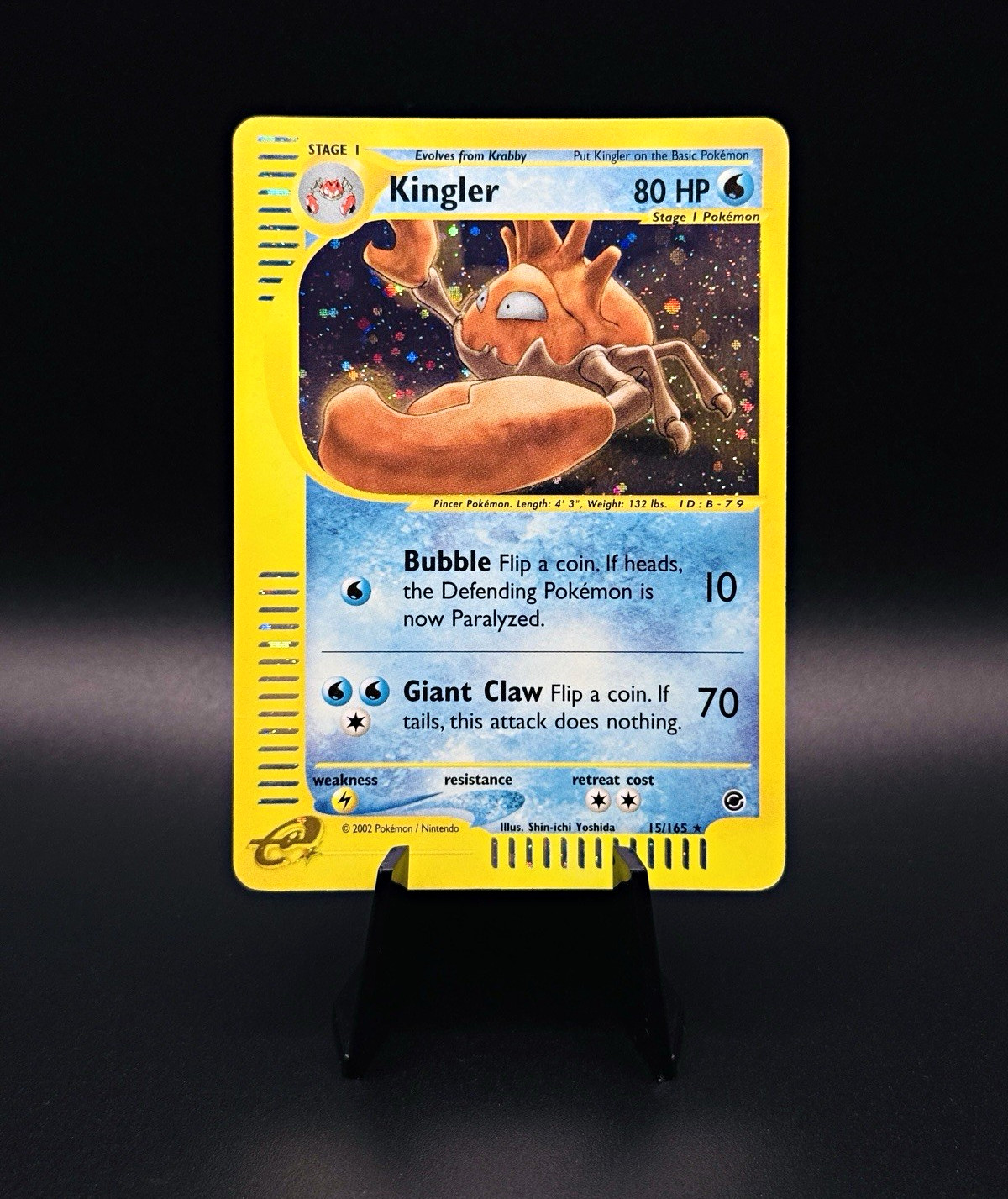 Vintage 2002 Expedition Base Set Kingler Holo Rare 15/165 