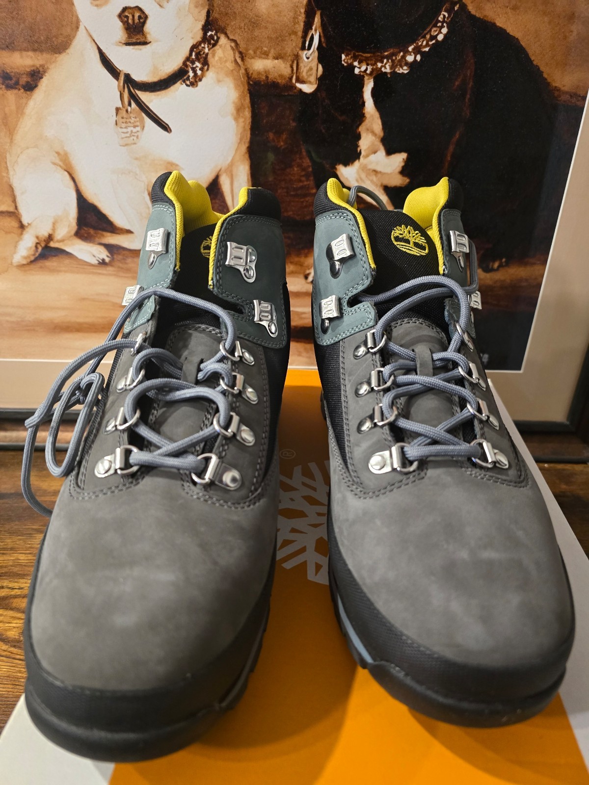 TIMBERLAND EURO HIKER MID [TB0A2A38033] MENS Size 10 US Grey / Black / Yellow image 5