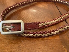 Womens Brown Braided Belt Size Large