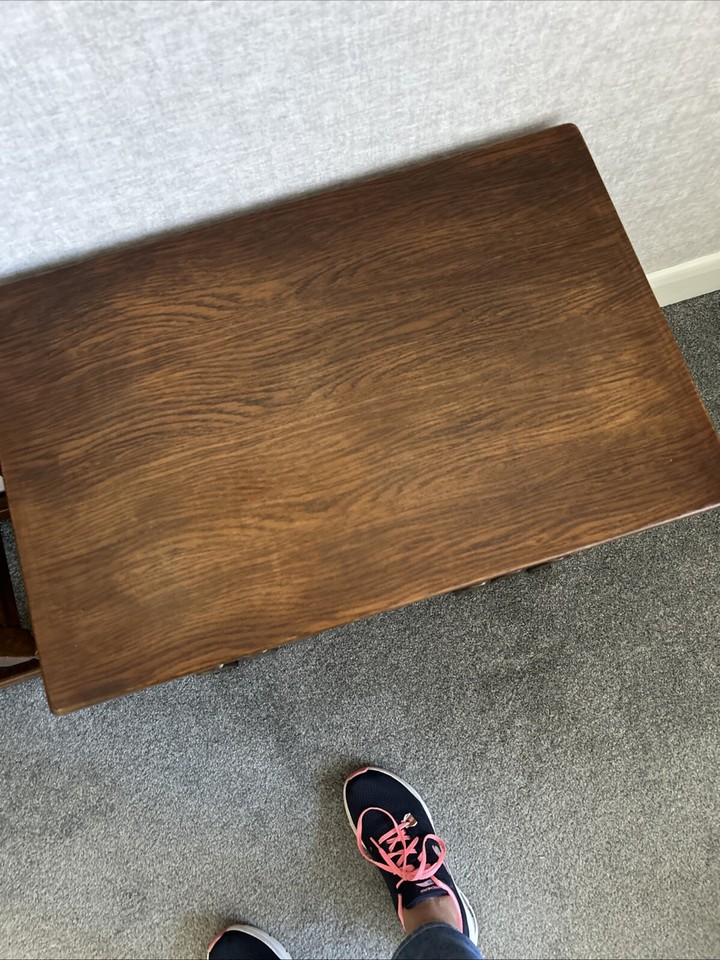 Old Charm Solid Oak Nest Of Tables In Medium Oak Finish eBay