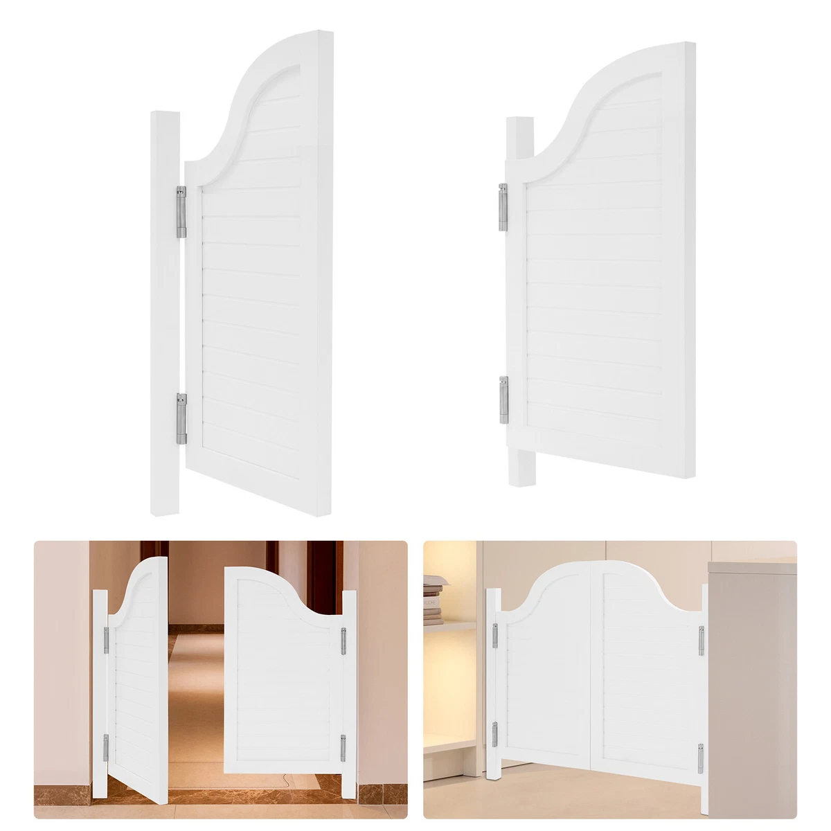 Puerta de madera doble partición 180° puerta batiente cocina barra de entrada media cintura puerta