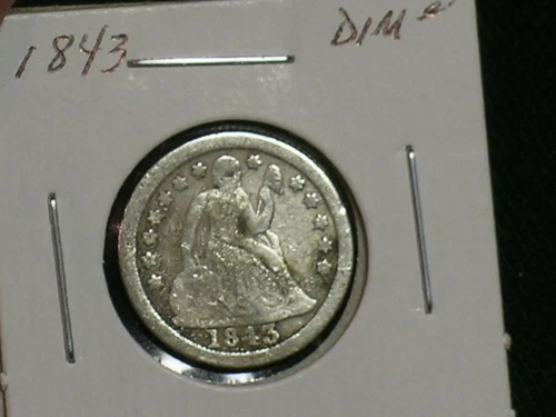 1843 Seated Liberty Dime      Fine  Detail      COMBINE SHIPPING     AE9-1