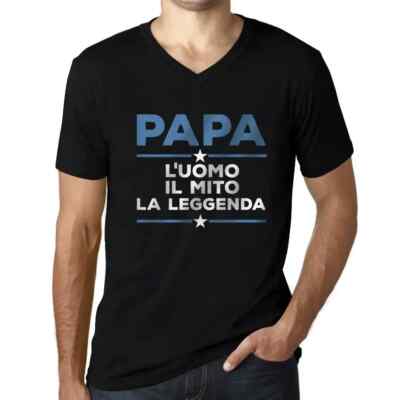 ULTRABASIC Homme T-Shirt Col V Papa Der Mann Der Mythos Die Legende Papst Der Mann Der
