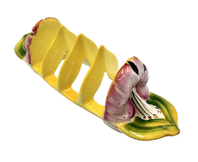 Royal Winton Grimwades Yellow ''Tiger Lily''  - 4 Slice Toast Rack - c.1940.