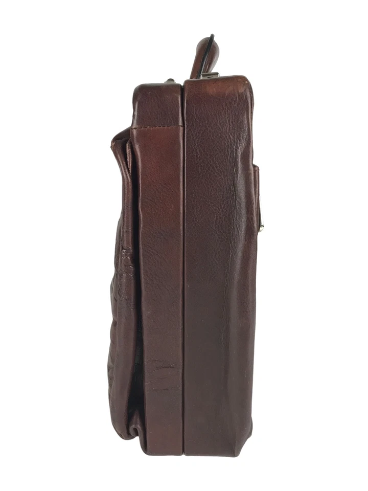 Wilsons Cuero Unisex Marrón Pelle Studio Bolsillos Internos Divisor Maletín Bolso Foto 3 de 4