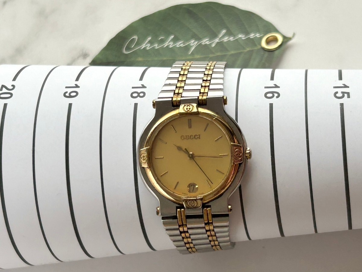 Vintage GUCCI 9000M Gold Dial Silver-Gold Quartz Watch | eBay Vintage GUCCI 9000M Gold Dial Silver-Gold Quartz Watch | eBay