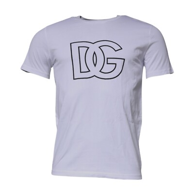 DOLCE & GABBANA T-shirt White DG Logo Cotton Crew Neck Men IT46