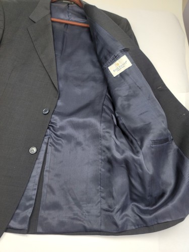 Mens Bill Blass L41 Navy Blue Suit Jacket Bill Blass 90s Long 2-Button Blazer - Picture 7 of 16