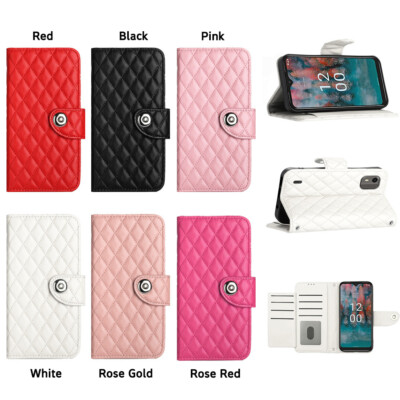 WBWONE Leather Folio Cover per Nokia C12, Custodia in Pelle PU Magnetica Libro Flip Portafoglio con [Funzione Stand]. Blu