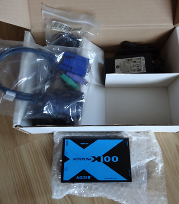 AdderLink X100/R  PS/2 VGA KVM Switch CATx Extender Paar +Netzteil Neu