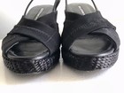 DONALD J Pliner “Kiwa” Size 8.5M Black Mesh Elastic Slingback Wedge Sandals — photo 3