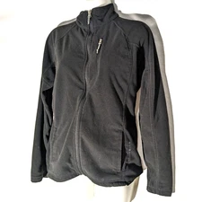 Black Diamond Medium Black Full Zip Fleece Soft Shell Double Diamond Tech Jacket