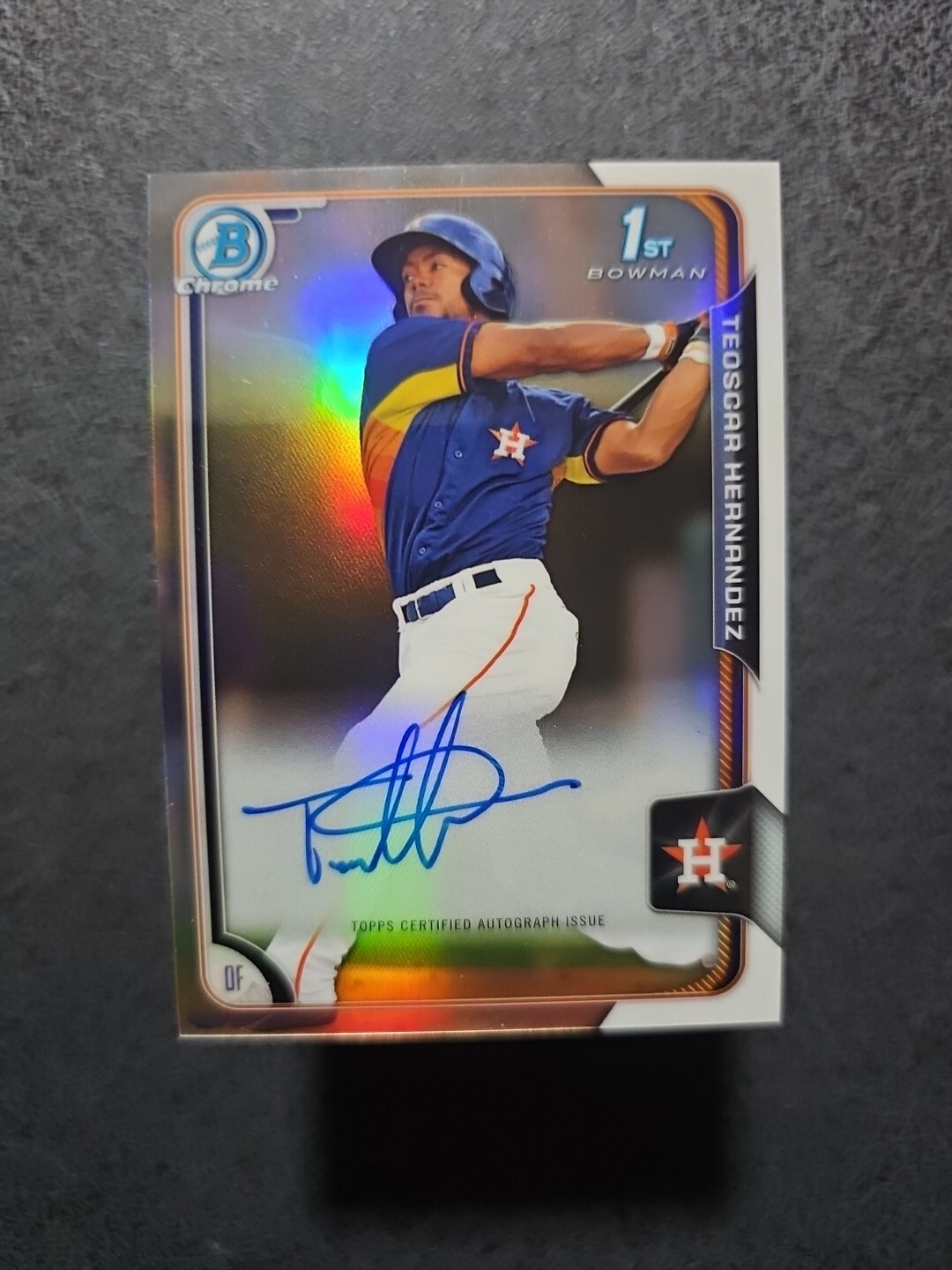 TEOSCAR HERNANDEZ Refractor AUTO/499 ⚾️ 2015 Bowman Chrome Autograph RC⚾️Dodgers