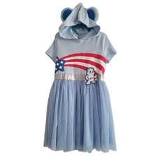 Care Bears Girls 8 Blue America Tulle Casual Dress 4th of July