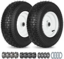 16x6.50-8 Riding Lawn Mower Rubber Tire and Wheel, 2 Pcs Replacement 16x6.5-8nhs