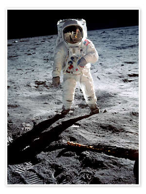Poster Astronaut Edwin Aldrin auf dem Mond, Apollo 11 - NASA