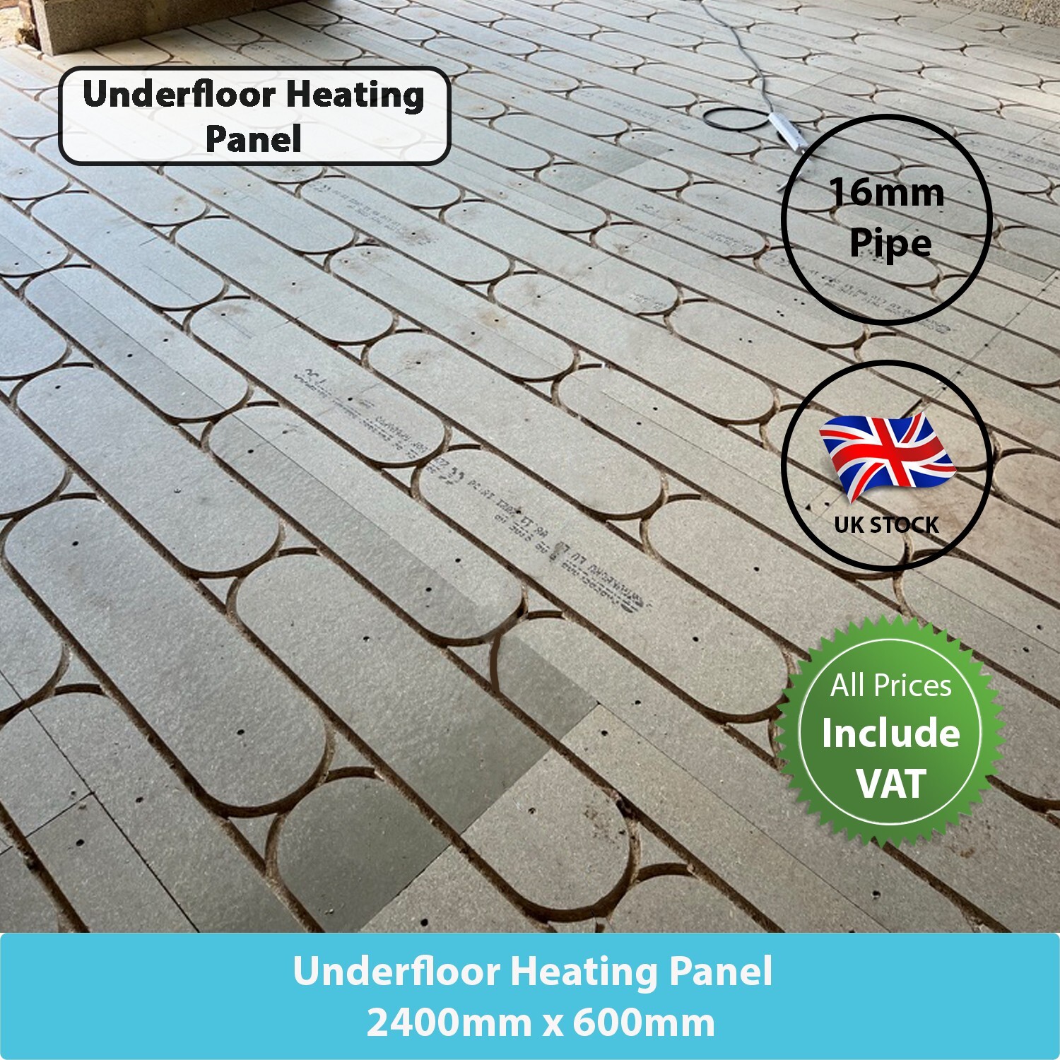 Pre Routed Underfloor Heating Chipboard Boards 22mm x 2400mm x 600mm