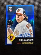 2022 Topps Chrome Platinum Mike Baumann Rookie Auto Blue Prism Refractor /99 BAL