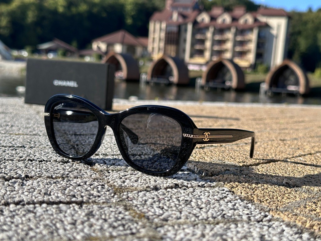 Chanel 5510-A Black Frame Grey Lens Butterfly Women's