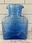 Blenko Glass Handmade Blue Two Spouts 8 in Pitcher Jug Bottle Vase 384