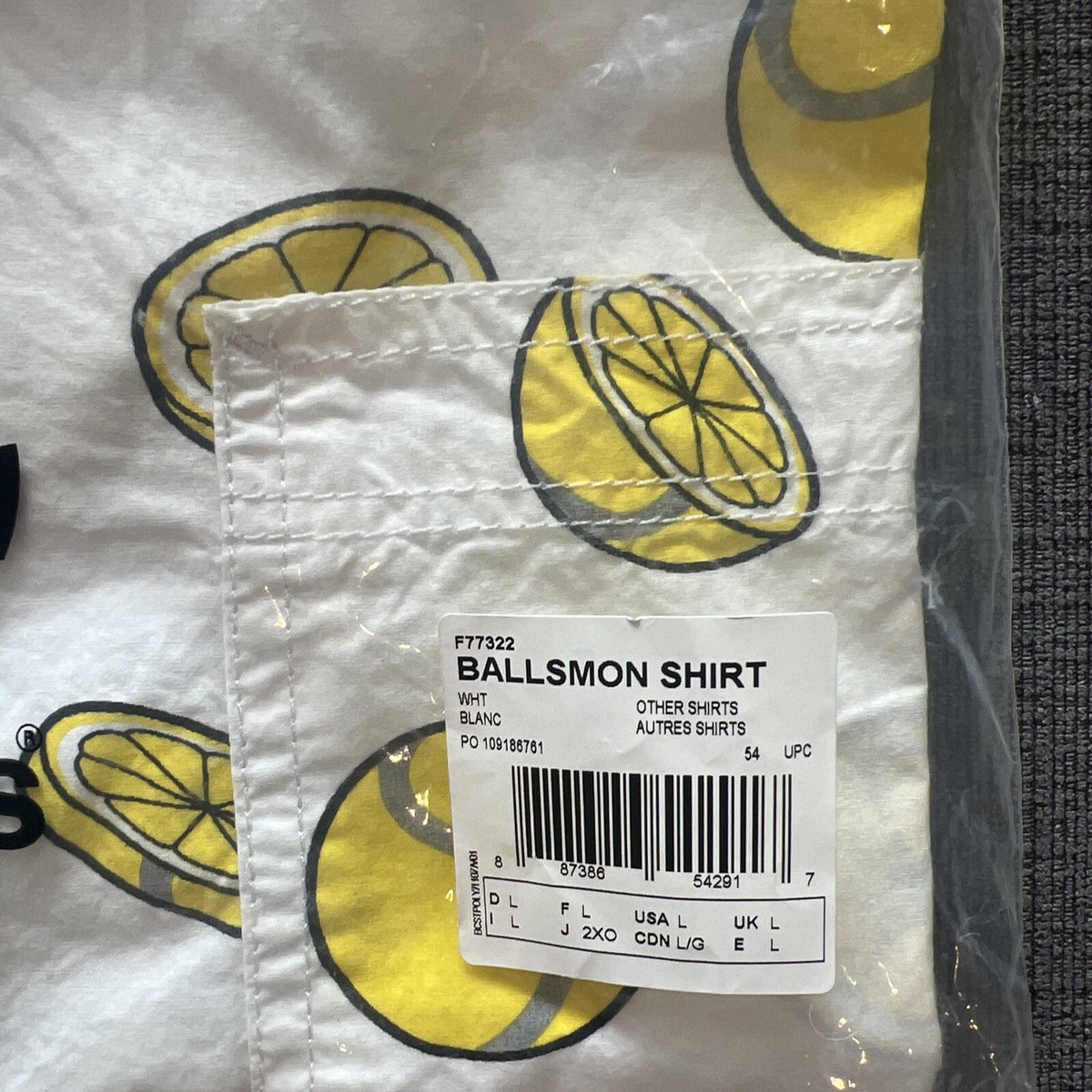 ADIDAS Ballsmon Short Sleeve Shirt White/Yellow Large ADIDAS Ballsmon Short Sleeve Shirt White/Yellow Large