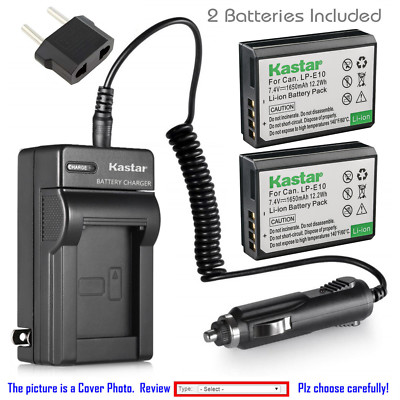 Kastar Battery and Normal Charger Kit for Canon LP-E10 EOS Rebel T3 T5 1200D X70