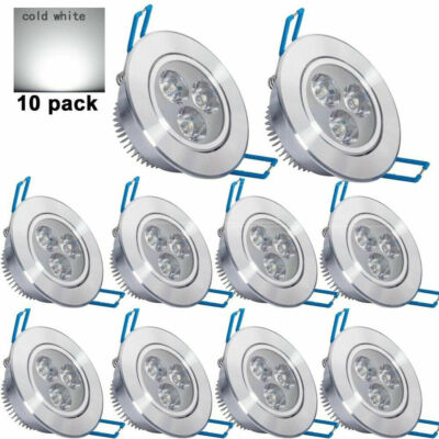 10pcs Dimmable 3w LED Downlight Spotlight Recessed Ceiling Light With Drivers