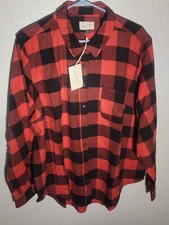 Womens Soft Flannel Button-Up Shirt Long Sleeve Plaid - Universal Thread 1XL