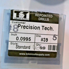 TCT REPOINTED DRILLS SLOT 39 0.0995" DIA 0.343" FLUTE LOT OF 21 