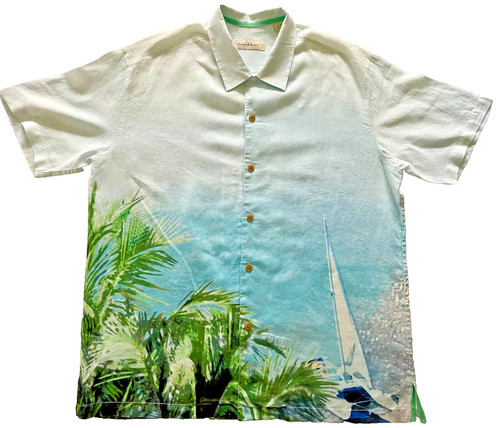 Tommy Bahama *Rare*, XL , Paddle Board Island Linen Shirt, Collared, Button Down