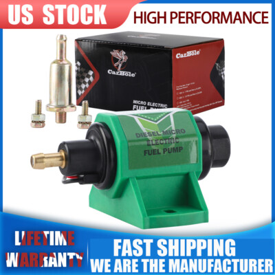 Precision Auto Labs Universal Low-Pressure Electric Fuel Pump – 5-9 PSI, 12V, Diesel/Gas, 35 GPH