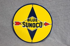 BLUE SUNOCO PORCELAIN SIGN