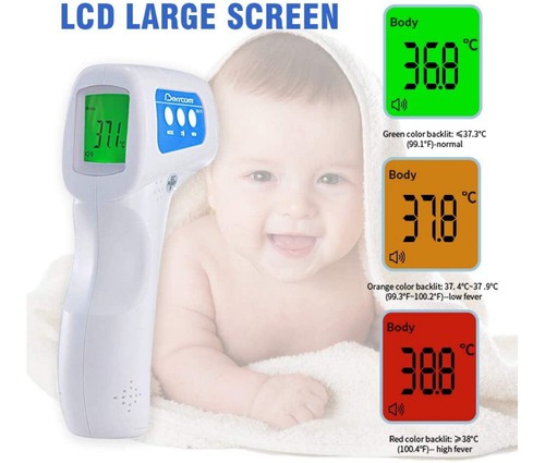 Berrcom Termometro a infrarossi febbre neonato digitale frontale senza contatto - Picture 2 of 5