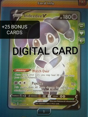 Indeedee V 192 202 Sword Shield Full Art Ptcgo Online Pokemon