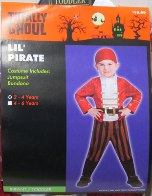Lil Pirate Jumpsuit Boys Halloween Costume Todder Size 4-6 Outfit Totally Ghoul 