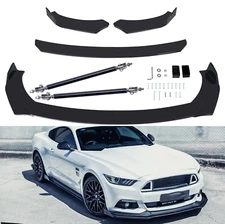 FOR FORD MUSTANG GT Front Bumper Lip Spoiler Splitter Body Kit+Strut Rods