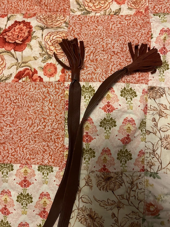 Vintaga Anne Klein For Calderon Brown Suede Wrap Belt With Fringe - Image 3 of 4