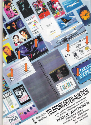 TK Auction Catalogue Telephone Cards Auctions Rye 1994 8th auction