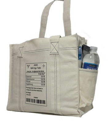 Zodiac 12 Astrological  Signs Tote Bags With Descriptive Text